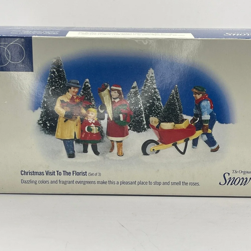 Department 56 Snow Village Christmas Visit To The Florist Set 54957 Figurine 3pc